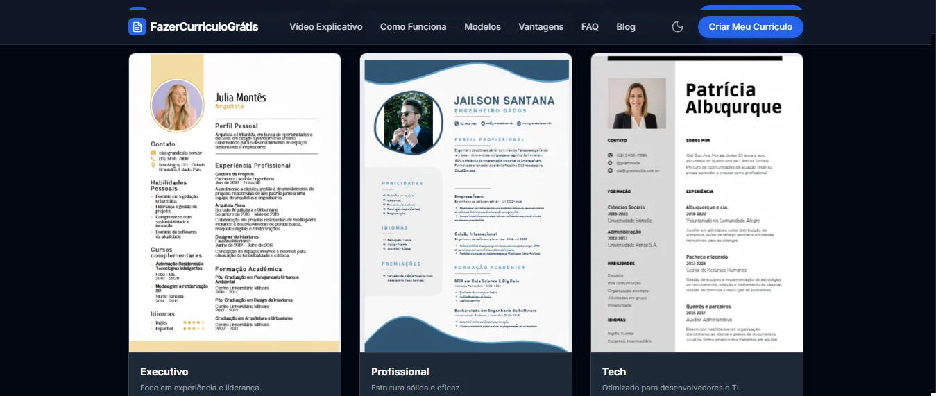 Modelo de currículo profissional 2